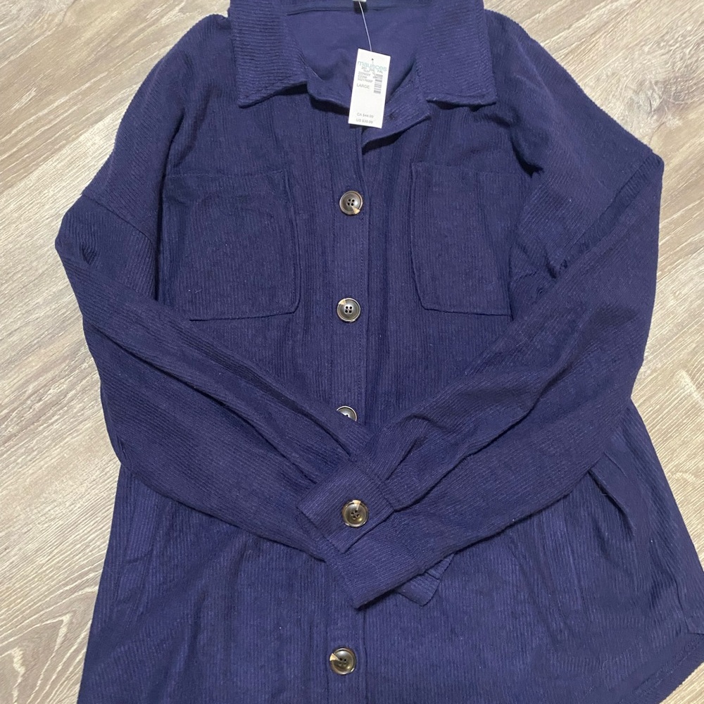 Maurices Shacket Navy Button-Front